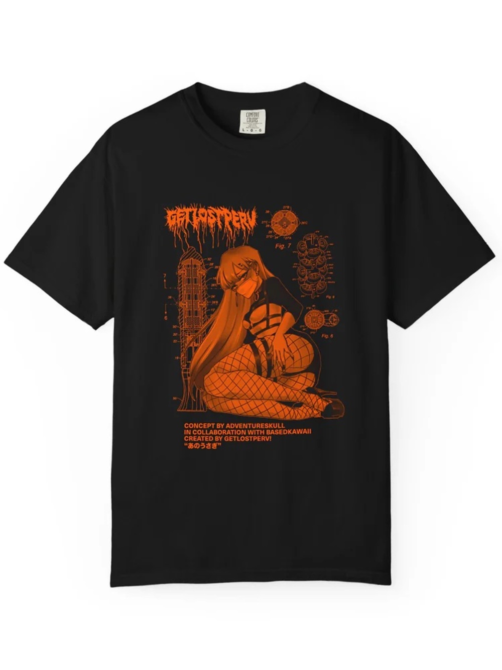 Spencer’s GetLostPerv! Paragon Black Acid Wash Cotton Tee Unisex Size Large